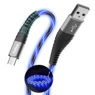 🔵 patdow led заполняющий световой кабель micro usb 3ft - быстрая зарядка андроид-зарядного устройства для huawei mate se, samsung galaxy s7/s6/j7 и других (синий) логотип