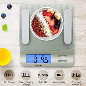 img 3 attached to Accuweight 207 Silver Digital Kitchen Food Scale – Multifunctional with Large Backlit Display, Easy-to-Clean Tempered Glass, and Precision Measuring