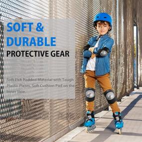 img 3 attached to 👧 Kids Protective Gear Set for Skating, Cycling, Rollerblading, Scooter, Skateboard - Soft Knee Pads, Elbow Pads, Wrist Guards for Children Toddlers - Suitable for Boys Girls (Round, Silver, M)