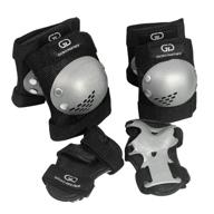 👧 kids protective gear set for skating, cycling, rollerblading, scooter, skateboard - soft knee pads, elbow pads, wrist guards for children toddlers - suitable for boys girls (round, silver, m) logo