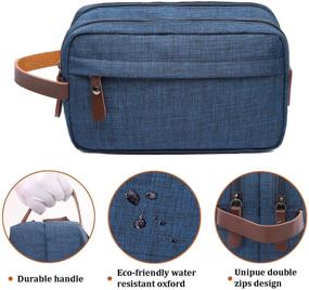 img 1 attached to 🧴 Waterproof Blue Men's Toiletry Bag: Dopp Kit for Travel, Shaving, Shower - Cosmetics Organizer