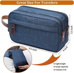 img 2 attached to 🧴 Waterproof Blue Men's Toiletry Bag: Dopp Kit for Travel, Shaving, Shower - Cosmetics Organizer