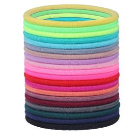 img 1 attached to 💖 200 pcs Hair Ties for Toddlers: Multicolour Tiny Baby Girls Hair Bands - No Crease Ponytail Holders