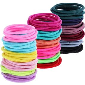 img 4 attached to 💖 200 pcs Hair Ties for Toddlers: Multicolour Tiny Baby Girls Hair Bands - No Crease Ponytail Holders