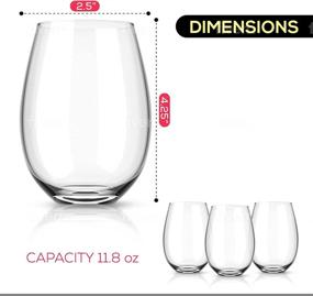 img 3 attached to 🍷 Experience the Elegance and Craftsmanship with Royalty Art European Stemless White Wine Cups - Set of 4 | Modern, Heavy-Duty Borosilicate Glass Crystal | Perfect Glassware for Hosting | Dishwasher Safe (Clear)