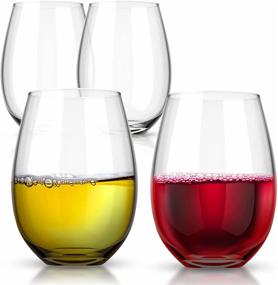 img 4 attached to 🍷 Experience the Elegance and Craftsmanship with Royalty Art European Stemless White Wine Cups - Set of 4 | Modern, Heavy-Duty Borosilicate Glass Crystal | Perfect Glassware for Hosting | Dishwasher Safe (Clear)