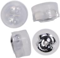 secure and comfortable: sterling silver and silicone grip replacement earring backs - 2 pairs logo