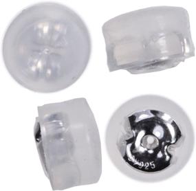 img 3 attached to Secure and Comfortable: Sterling Silver and Silicone Grip Replacement Earring Backs - 2 Pairs