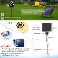 🌞 2021 upgrade outdoor solar led strip lights: cuttable rope lights - 8 modes, 180 led, solar powered, flexible & waterproof string lights in warm white for garden, home, patio, courtyard логотип