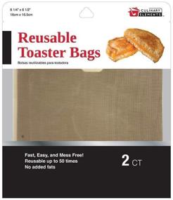 img 4 attached to 🥪 Toaster & Toaster Oven Grilled Cheese Bags by Culinary Elements (2 count): 1 pack / 2 reusable bags