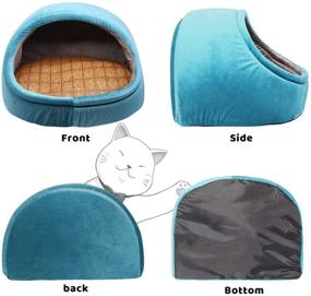 img 3 attached to Washable Cat House Cave with Anti-Slip & Water-Resistant Bottom - Autokcan Cat Beds for Indoor Small Cats, Puppy, Kitten Under 9LB