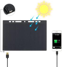 img 3 attached to 🔋 Lixada Solar Panel Charger - Portable High Power Monocrystalline Silicon 10W Paper Shaped Solar Panel Charger with USB Port, Ideal for Cell Phone Charging, Camping, Riding, Climbing, Travel, and Outdoor Activities.