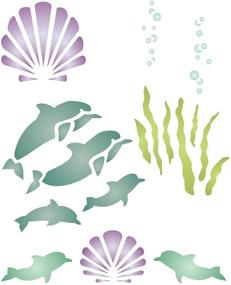 img 4 attached to 🐬 Dolphin Stencil, 3.25 x 4 inch (S) - Sea Fish Nautical Card Stencils for Painting Cards: Shop Now!