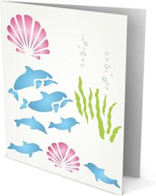 img 1 attached to 🐬 Dolphin Stencil, 3.25 x 4 inch (S) - Sea Fish Nautical Card Stencils for Painting Cards: Shop Now!