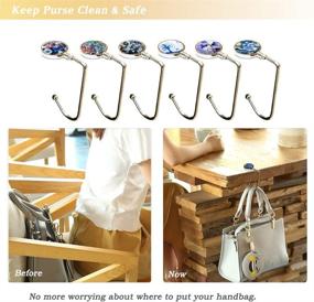 img 3 attached to 👜 Stylish 6Pcs Portable Purse Hook Handbag Hanger for Table - Secure and Convenient Bag Holder for Women and Girls