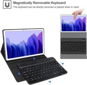 img 1 attached to 📱 FARYODI Galaxy Tab A7 Case with Keyboard 10.4 Inch 2020: Thin Slim Folio Case with Detachable Wireless Keyboard - Black