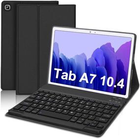 img 4 attached to 📱 FARYODI Galaxy Tab A7 Case with Keyboard 10.4 Inch 2020: Thin Slim Folio Case with Detachable Wireless Keyboard - Black