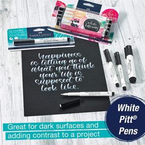 img 3 attached to 🖌️ Faber-Castell White Pitt Artist Pen Set: 4 Opaque White India Ink Artists Markers for Lettering and Illustration