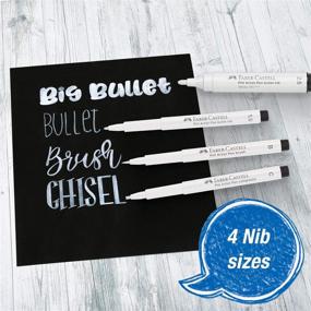 img 2 attached to 🖌️ Faber-Castell White Pitt Artist Pen Set: 4 Opaque White India Ink Artists Markers for Lettering and Illustration