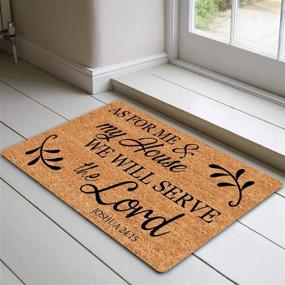 img 3 attached to 🍀 LuckyChu Doormat - As for Me and My House We Will Serve The Lord Funny Floor Mat Door Mat Rug - Non-Slip Entrance Indoor/Outdoor/Front Door/Bathroom/Kitchen/Home Mats Rubber - 30 by 18 inch