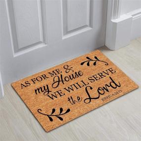 img 2 attached to 🍀 LuckyChu Doormat - As for Me and My House We Will Serve The Lord Funny Floor Mat Door Mat Rug - Non-Slip Entrance Indoor/Outdoor/Front Door/Bathroom/Kitchen/Home Mats Rubber - 30 by 18 inch