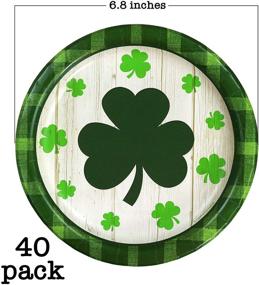 img 1 attached to 40-Count KANSING Disposable Paper Dessert Party Plate - Celebrate with Everyon'e Irish Shamrock
