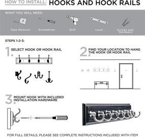 img 2 attached to 🧥 Franklin Brass FBDPRH3-WSE-R: 16" White & Satin Nickel Hook Rail/Rack with 3 Double Prong Robe Hooks