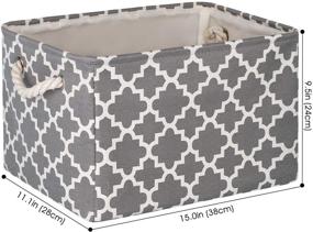 img 3 attached to 📦 WISELIFE Storage Basket [3-Pack]: Large Collapsible Storage Bins for Clothes, Toys & Books - Grey, 15"x 11"x 9.5" Organizer with Handles