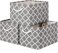 📦 wiselife storage basket [3-pack]: large collapsible storage bins for clothes, toys & books - grey, 15"x 11"x 9.5" organizer with handles logo