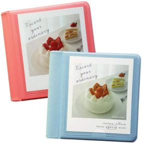 img 4 attached to 📸 Instax Square Photo Album Fujifilm Instant Film 29 Pockets - Set of 2 (Blue/Pink): Organize and Preserve Your Memories in Style!