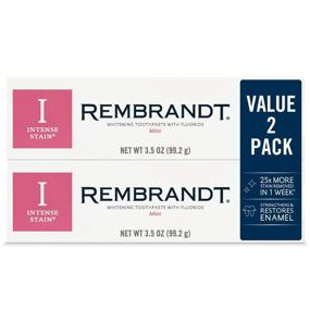 img 4 attached to Rembrandt Intense Stain Whitening Toothpaste, Mint Flavor - Get Whiter Teeth with this 2 Pack!