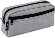 🎒 large capacity pencil case stationery pouch with zipper - multi-colored pen & cosmetic bag, ideal for boys and girls (light gray) логотип