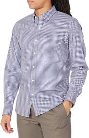 img 4 attached to Goodthreads Slim Fit Long Sleeve Stretch Poplin Men's Shirt Collection: Stylish Form-Fitting Attire