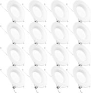 🔆 sunco lighting 16 pack 5/6 inch dimmable led recessed downlight - baffle trim, 13w=75w, 6000k daylight deluxe, 965 lumens, damp rated, simple retrofit installation - ul listed logo