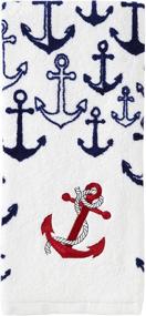 img 1 attached to 🚢 SKL HOME Americana Anchor Hand Towel Set: Nautical Charm in a 2 Pack, 16x25 Size