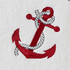 img 2 attached to 🚢 SKL HOME Americana Anchor Hand Towel Set: Nautical Charm in a 2 Pack, 16x25 Size