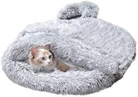 img 2 attached to Large Grey WeePaww Pocket Cat Bed: Cozy Indoor Blanket Pet Bed