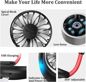 img 3 attached to 🌬️ Wearable Neck Fan with 360 Degree Rotation for Personal Cooling - Ideal for Sports, Office, and Outdoor Activities