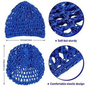 img 2 attached to 🎀 Mesh Crochet Hair Net Snood Hat Set: Stylish & Comfortable Headcovering for Women - Perfect for Sleeping