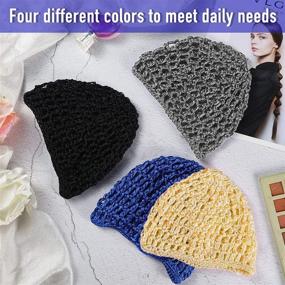 img 1 attached to 🎀 Mesh Crochet Hair Net Snood Hat Set: Stylish & Comfortable Headcovering for Women - Perfect for Sleeping