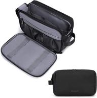 🧳 men's toiletry bag, bagsmart travel dopp kit organizer - water-resistant shaving bag for toiletries & accessories in black logo