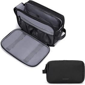 img 4 attached to 🧳 Men's Toiletry Bag, BAGSMART Travel Dopp Kit Organizer - Water-resistant Shaving Bag for Toiletries & Accessories in Black