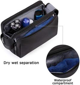 img 2 attached to 🧳 Men's Toiletry Bag, BAGSMART Travel Dopp Kit Organizer - Water-resistant Shaving Bag for Toiletries & Accessories in Black