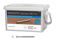 headcote trim screws white stainless fasteners logo