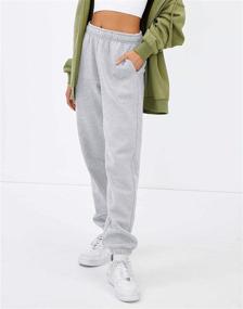 img 1 attached to EFAN Women's Fleece Sweatpants: Warm and Cozy Baggy Pants for Fall, Comfy Oversized Joggers, High Waisted Cotton Lounge Trousers with Convenient Pockets