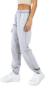 img 3 attached to EFAN Women's Fleece Sweatpants: Warm and Cozy Baggy Pants for Fall, Comfy Oversized Joggers, High Waisted Cotton Lounge Trousers with Convenient Pockets