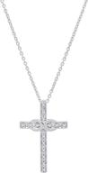 💎 get dazzlingrock collection's 0.10 carat round white diamond ladies cross pendant: 1/10 ct with silver chain included in 10k/14k/18k gold & 925 sterling silver logo