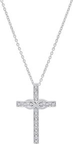 img 4 attached to 💎 Get Dazzlingrock Collection's 0.10 Carat Round White Diamond Ladies Cross Pendant: 1/10 CT with Silver Chain Included in 10K/14K/18K Gold & 925 Sterling Silver