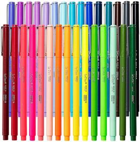 img 3 attached to 🖍️ Le Pens Colorful Set, 0.3mm Fine Tip Pens, Smudge Resistant Ink, 30 Essential, Neon, and Pastel Colors