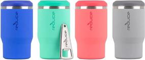 img 1 attached to 🍺 REDUCE 4-in-1 Stainless Steel Bottle & Can Insulator - Ultimate Chiller for Outdoor Drinks - 4pk Blue, Green, Pink & Gray